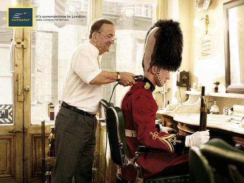 El barbero: publicidad imaginativa eurostar barber bobby El barbero: publicidad imaginativa