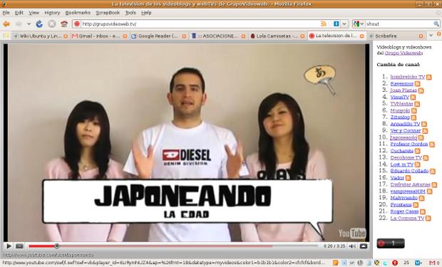 moz screenshot1 Grupovideoweb.tv: Televisión por internet a pantalla completa con los mejores videoblogs en castellano